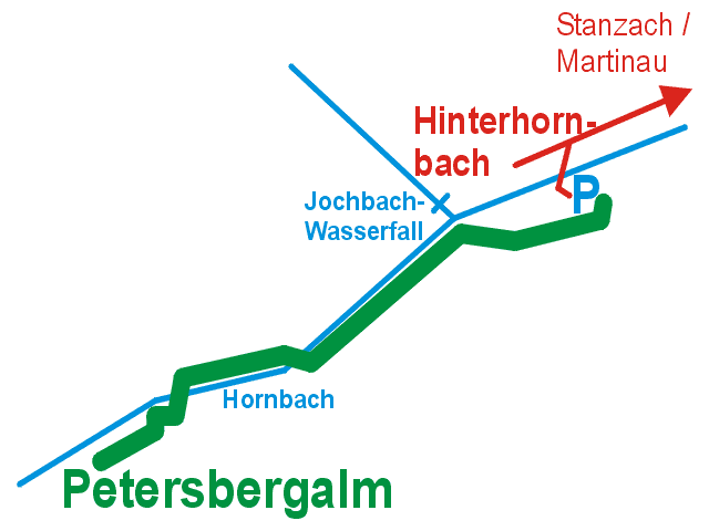Grafik: Weg zur Petersbergalm