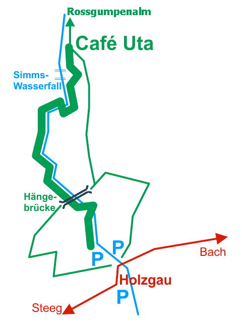 Grafik: Weg zum Café Uta