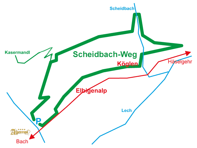 Grafik: Verlauf des Scheidbach-Wegs