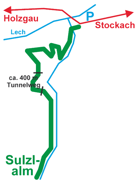 Grafik: Weg zur Sulzlalm